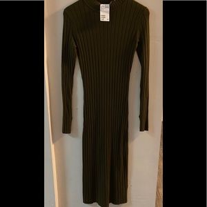 Olive green sweater maxi dress H&M NWT